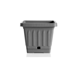 Vaso da terra in plastica quadrato 30 x 30 cm colore grigio - Bama