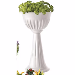 COLONNA ALBA ARREDO GIARDINO RESINA COLORE BIANCO D43X74,5 Colonna Porta Fiori Materiale Polipropilene Riciclabile Misure D43 ...
