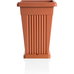 Vaso a piramide con sottovaso 40 x 40 x H59 cm colore terracotta - Bama
