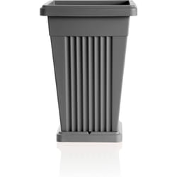 Vaso a piramide con sottovaso 40 x 40 x H59 cm colore grigio - Bama
