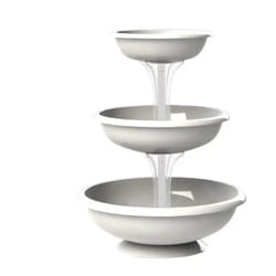 Bama - Vasi Fioriera Fontana Kit 3 Ciotole Bianco h64cm per Interno ed Esterno