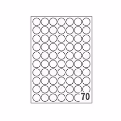 Tico PG4-25 etichetta autoadesiva Cerchio Permanente Bianco 7000 pz