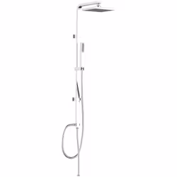 Colonna doccia dotata di soffione in abs da 20x20 cm ad 1 getto anticalcare, doccetta cromata ad 1 getto anticalcare con guar ...