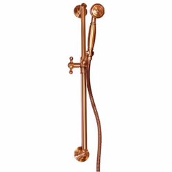 Saliscendi Retro con doccino e flessibile di 150 cm in finitura vecchio rame Saliscendi Retro' completo di doccino a un getto ...