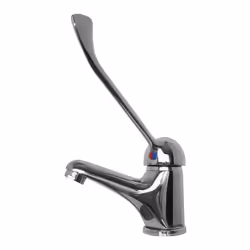 Miscelatore lavabo piano con leva clinica cromato Miscelatore per lavabo della serie Piano dotato di leva clinica in metallo. ...