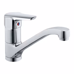 Miscelatore monocomando lavello bocca girevole: finitura cromata leva in metallo cartuccia a dischi ceramici D 35 mm flessibi ...