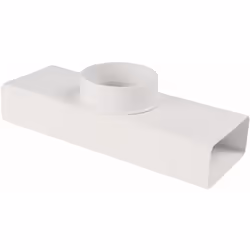 Raccordo a "T" di misura 55X110 mm con diametro di 100 mm. Il prodotto è destinato alle cappe da cucina ed ha una finitura bi ...
