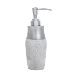 Dispenser bianco/argento in resina - serie damasco