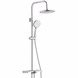 Colonna doccia serie Honduras realizzata in acciaio cromato e dotata di soffione in abs di Diametro 22 cm monogetto anticalca ...