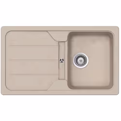 Lavello Avena con 1 vasca e piano: DIMENSIONI: 860x500 MM BASE 450 FORO 840x480 Pilette da 3 1-2 - Sifone salvaspazio - Sigil ...