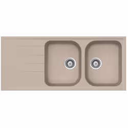 Lavello Avena con 2 vasche e piano: DIMENSIONI: 1160x500 MM BASE 800 FORO 1140x480 Pilette da 3 1-2 - Sifone salvaspazio - Si ...