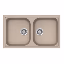 Lavello Avena con 2 vasche: DIMENSIONI: 860x500 MM BASE 900 FORO 840x480 Pilette da 3 1-2 - Sifone salvaspazio - Sigillante I ...
