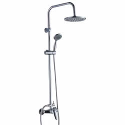 Colonna doccia serie Caracas con miscelatore monocomando esterno doccia, acciaio cromato, soffione ABS di Diametro 20 cm, 1 g ...