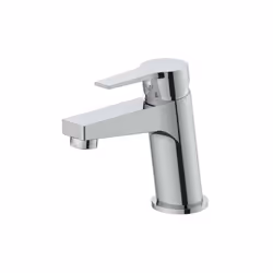Miscelatore monocomando per lavabo con finitura cromata. Il rubinetto comprende una cartuccia a dischi ceramici di diametro 3 ...
