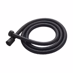 Flessibile acciaio inox. Finitura nero. Doppia aggraffatura. Attacco conico universale da 1/2”x1/2“.