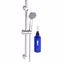 Saliscendi con borraccia omaggio Idrobric; Composto da un'asta da 25 millimetri; Altezza 70 centimetri; Soffione da 3 getti;  ...