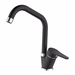Miscelatore monocomando per lavello dotato di bocca alta girevole e di aeratore per il risparmio dell’acqua (portata limitata ...