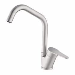Miscelatore monocomando per lavello dotato di bocca alta girevole e di aeratore per il risparmio dell’acqua (portata limitata ...