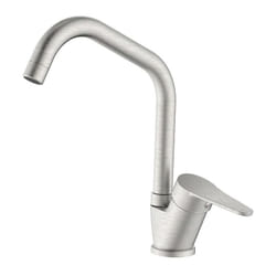 Idro Bric - Miscelatore lavello bocca alta finitura acciaio spazzolato con risparmio acqua – Serie Allen