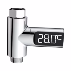 Termometro per doccia con display digitale a led girevole a 360° dotato di sensore di temperatura integrato e intervallo di m ...