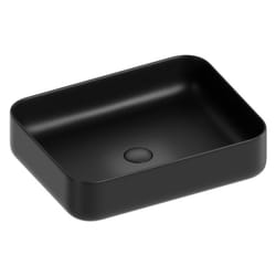 Lavabo d'appoggio rettangolare in ceramica da 50x40 cm nero - Serie Nature