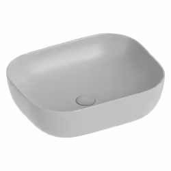 Lavabo d'appoggio realizzato in ceramica e vetrochina con finitura grigia. L’articolo è largo 50,5 cm, profondo 40,5 cm e alt ...