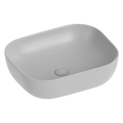 Idro Bric - Lavabo d'appoggio grigio in ceramica da 50,5 x 40,5 cm - Serie Nature