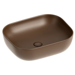 Idro Bric - Lavabo d'appoggio marrone in ceramica da 50,5 x 40,5 cm - Serie Nature