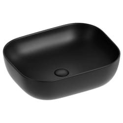 Idro Bric - Lavabo d'appoggio nero in ceramica da 50,5 x 40,5 cm - Serie Nature