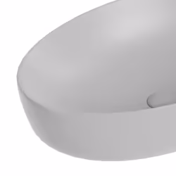 Lavabo d'appoggio ovale in ceramica da 60x40 cm grigio - Serie Nature - Vista aggiuntiva 3