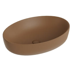Lavabo d'appoggio ovale in ceramica da 60x40 cm marrone - Serie Nature