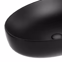 Lavabo d'appoggio ovale in ceramica da 60x40 cm nero - Serie Nature - Vista aggiuntiva 3