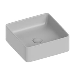 Idro Bric - Lavabo d'appoggio quadrato in ceramica da 36x36 cm grigio - Serie Nature