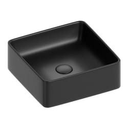 Idro Bric - Lavabo d'appoggio quadrato in ceramica da 36x36 cm nero - Serie Nature
