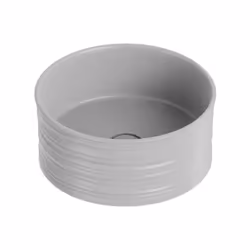 Lavabo d'appoggio realizzato in ceramica e vetrochina con finitura grigia opaca. L’articolo dalla forma tonda ha un diametro ...