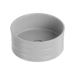 Idro Bric - Lavabo d'appoggio tondo in ceramica da 40 cm grigio opaco - Serie Nordic