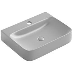 Lavabo d'appoggio grigio opaco in ceramica da 60x47 cm - Serie Nordic