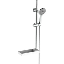 Idro Bric - Saliscendi 5 getti cromato con mensola bianca in abs - Serie Rodi