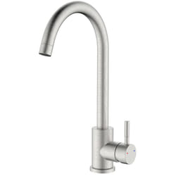 Idro Bric - Rubinetto lavello bocca alta in acciaio spazzolato con risparmio acqua – Serie Bronx