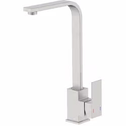 Miscelatore monocomando per lavello dotato di bocca alta girevole e di aeratore per il risparmio dell’acqua (portata limitata ...
