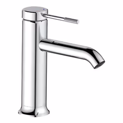 Miscelatore per lavabo della Serie Riviera. L’articolo è realizzato in ottone con finitura cromata.Miscelatore alto 16,3 cm p ...