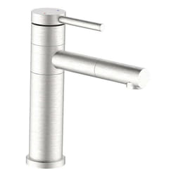 Idro Bric - Miscelatore lavabo in acciaio spazzolato con bocca orientabile 360° - Serie Spring