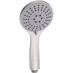 Doccia Argo. ABS. Finitura acciaio spazzolato. 5 getti. Anticalcare. Diametro 110 mm. Guarnizione risparmio acqua (portata li ...