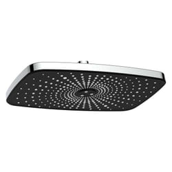 Idro Bric - Soffione cromato e nero 30x19 cm 1 getto - Serie Vortex Square