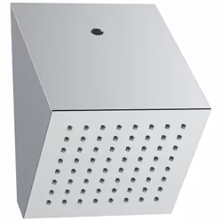 Soffione quadrato con installazione a muro da 16x16 cm. Realizzato in acciaio inox con finitura cromata è dotato di 1 getto.S ...