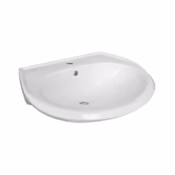Il lavabo Serie Volga da 60 cm in ceramica bianca è ideale per bagni moderni e spaziosi. Con un’altezza di 21 cm, una larghez ...