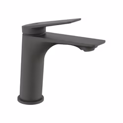 Il miscelatore lavabo Serie Lando in ottone con finitura grigio opaco è ideale per bagni moderni. Con un'altezza di 16,9 cm e ...