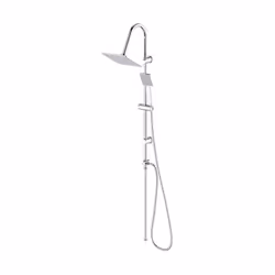 Il design geometrico della colonna doccia Serie Milo si distingue per il soffione quadrato in ABS da 20x20 cm e il doccino a  ...