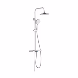 La colonna doccia Everest combina stile e funzionalità grazie al soffione tondo in ABS da 22 cm e al doccino a 3 getti. La st ...