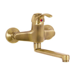 Idrobric - Miscelatore lavello a parete finitura ottone antico - serie Oxford